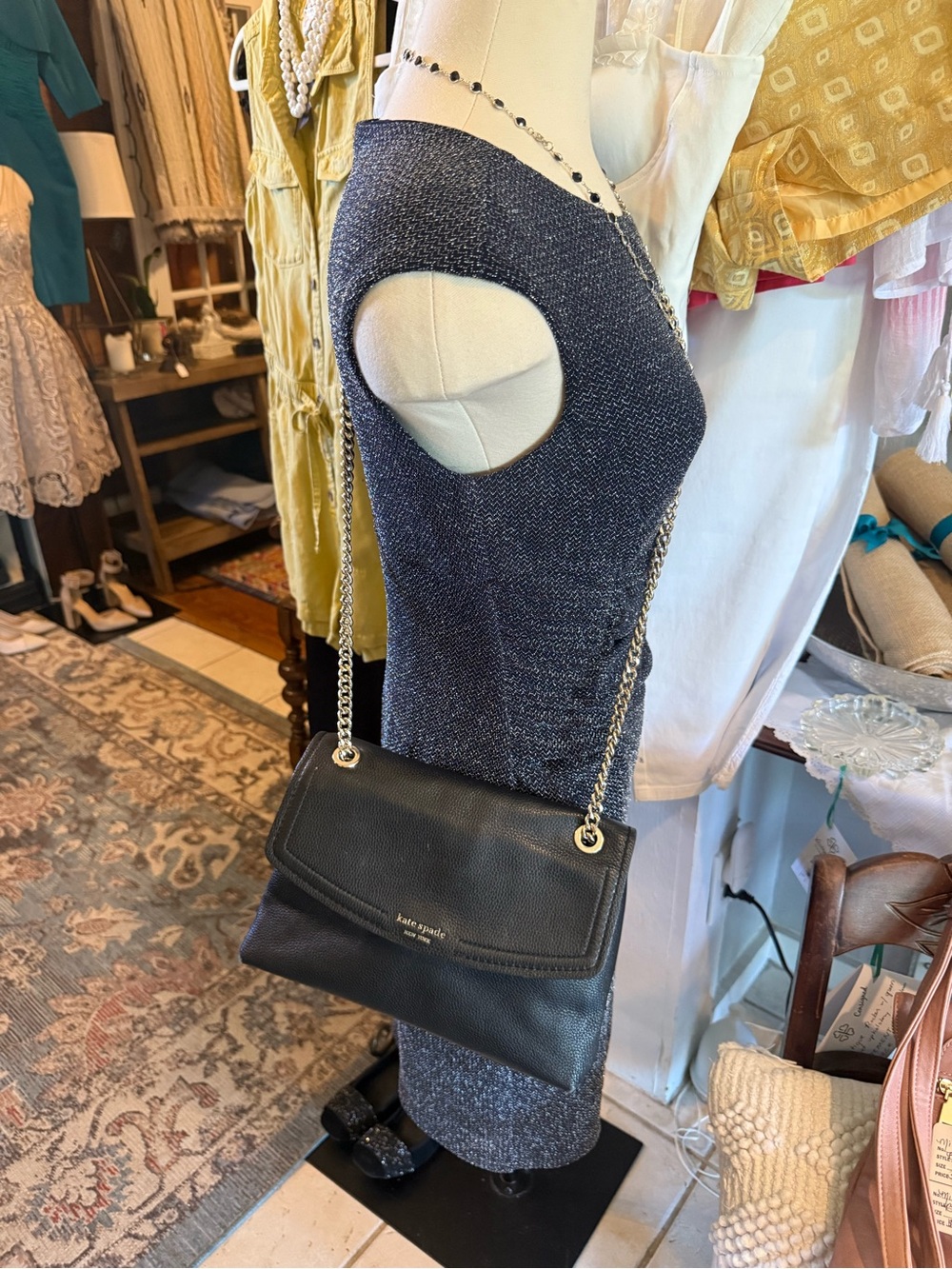 Kate Spade New York Black Leather Chain Shoulder Bag